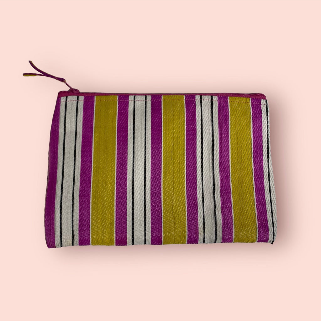 Recycled Plastic Zip Pouch - 8 assorted colours