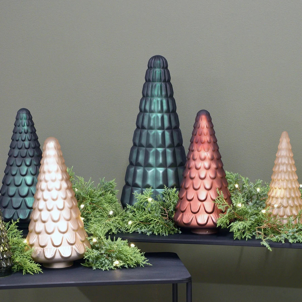GLASS TREE Small - Frosted Amber