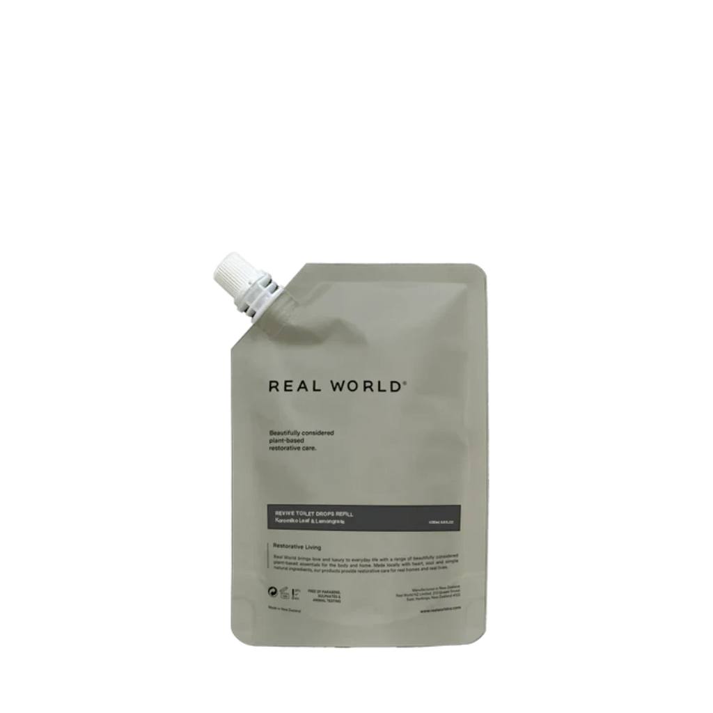 Real World Koromiko Leaf & Lemongrass Toilet Drops 200ml Refill