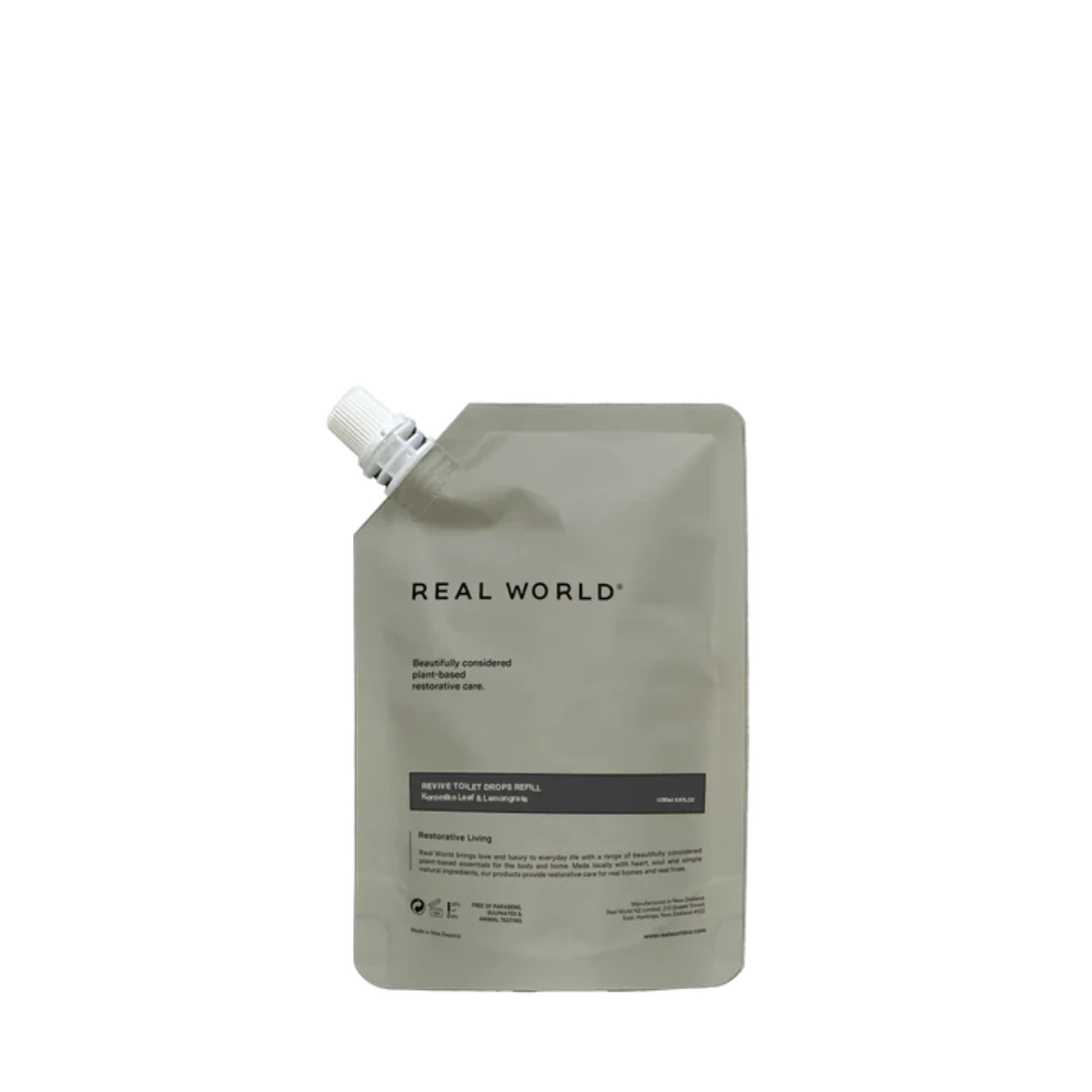 Real World Koromiko Leaf & Lemongrass Toilet Drops 200ml Refill