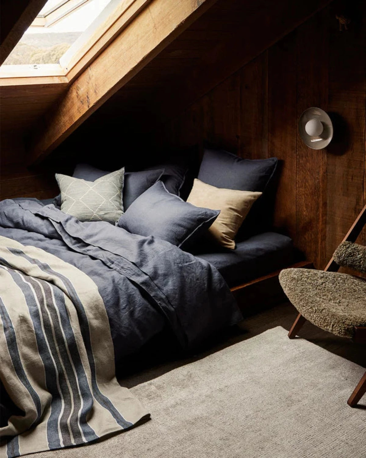 ravello flat sheet - denim