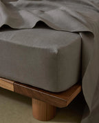 ravello fitted sheet - charcoal