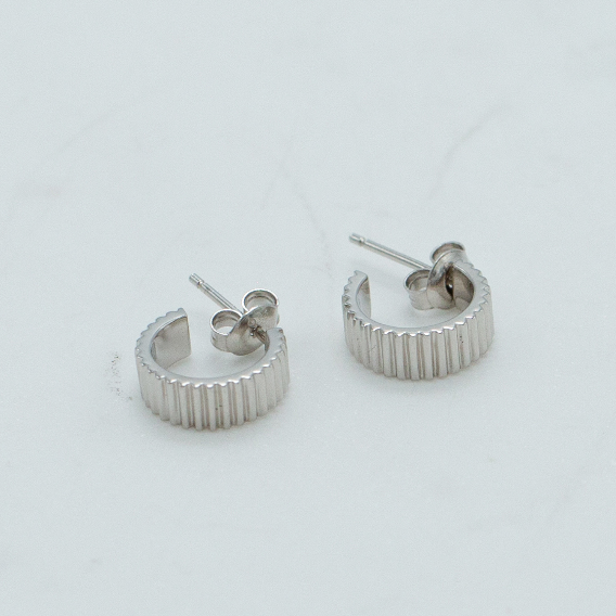 Sophie Lines Hoop Studs - 2 sizes